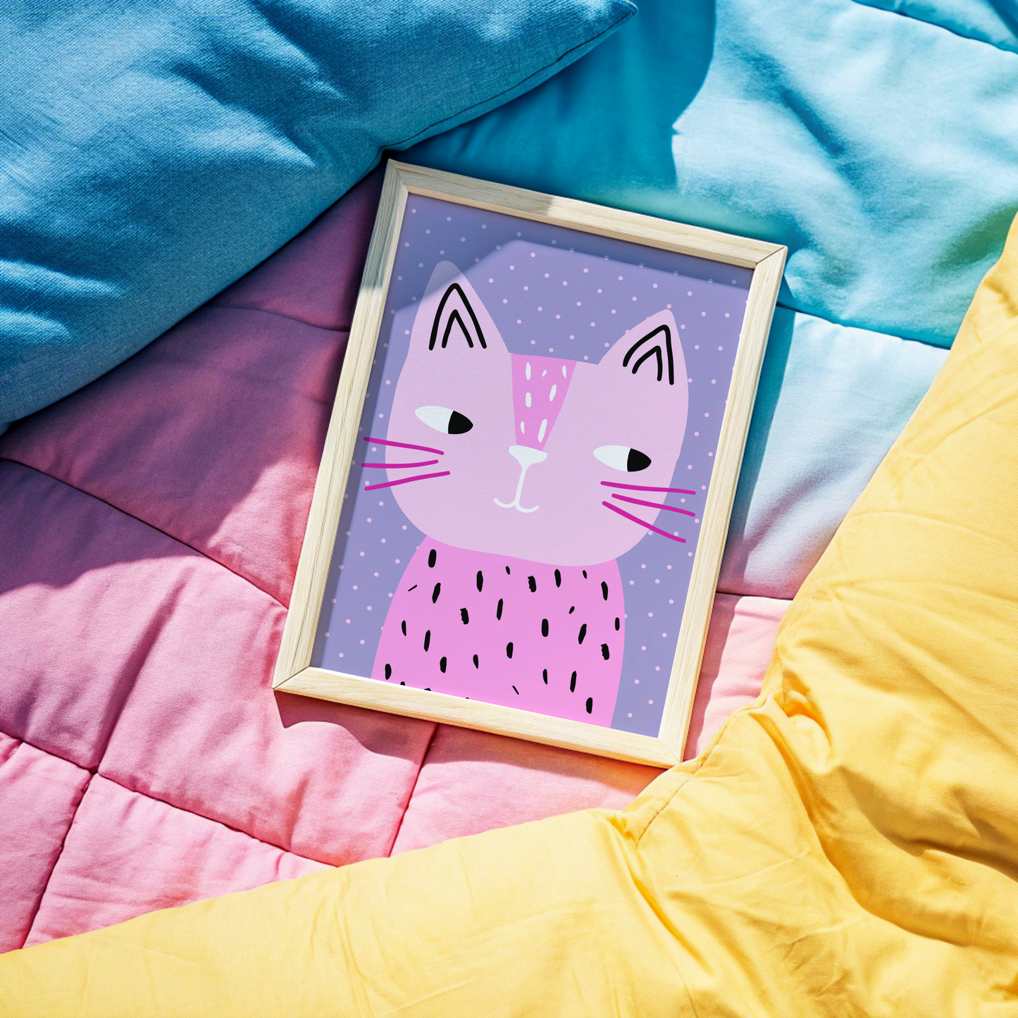 Pink Cat Poster Print
