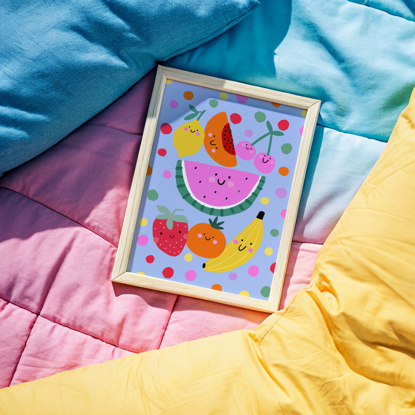 Smiley Fruit Poster Print