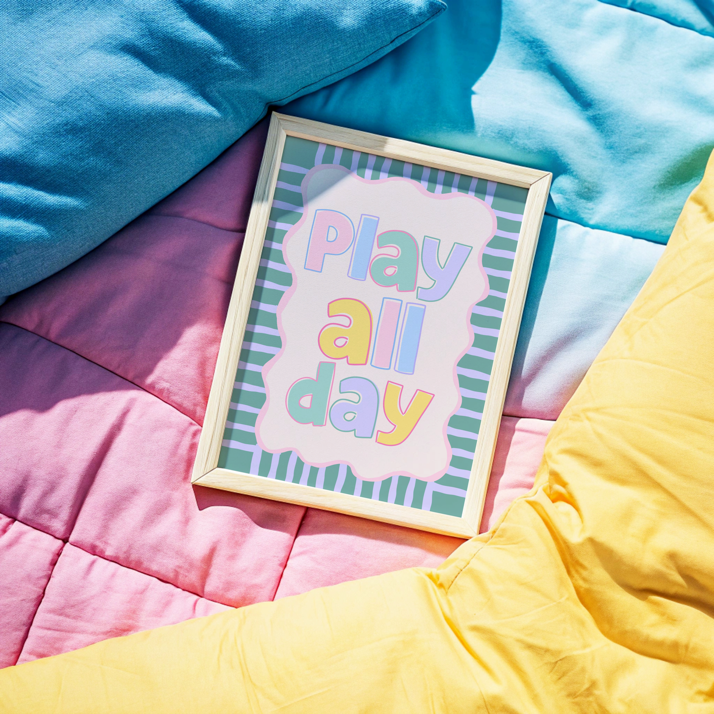 Play All Day Pastel Poster Print