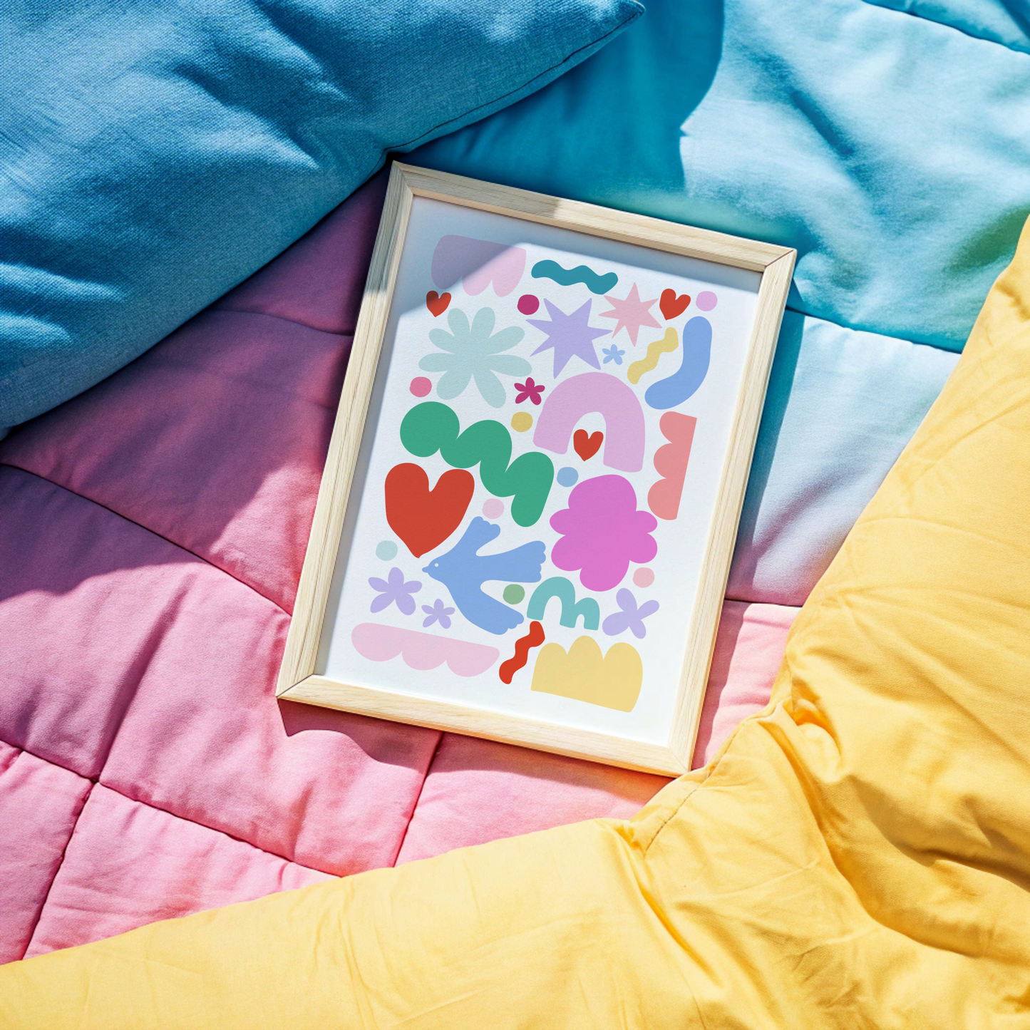 Colourful Playful Abstract Shapes Poster Print