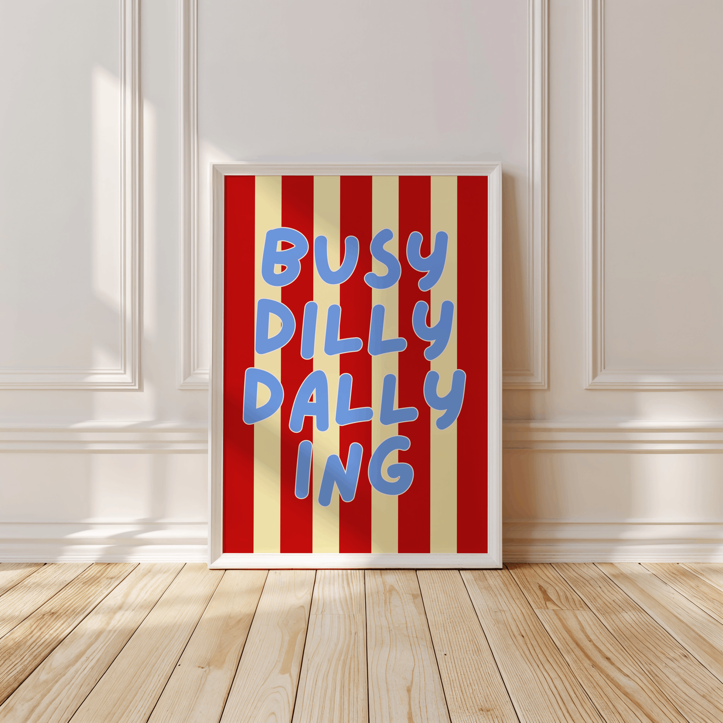 Busy Dilly Dallying Poster Print (Blue)