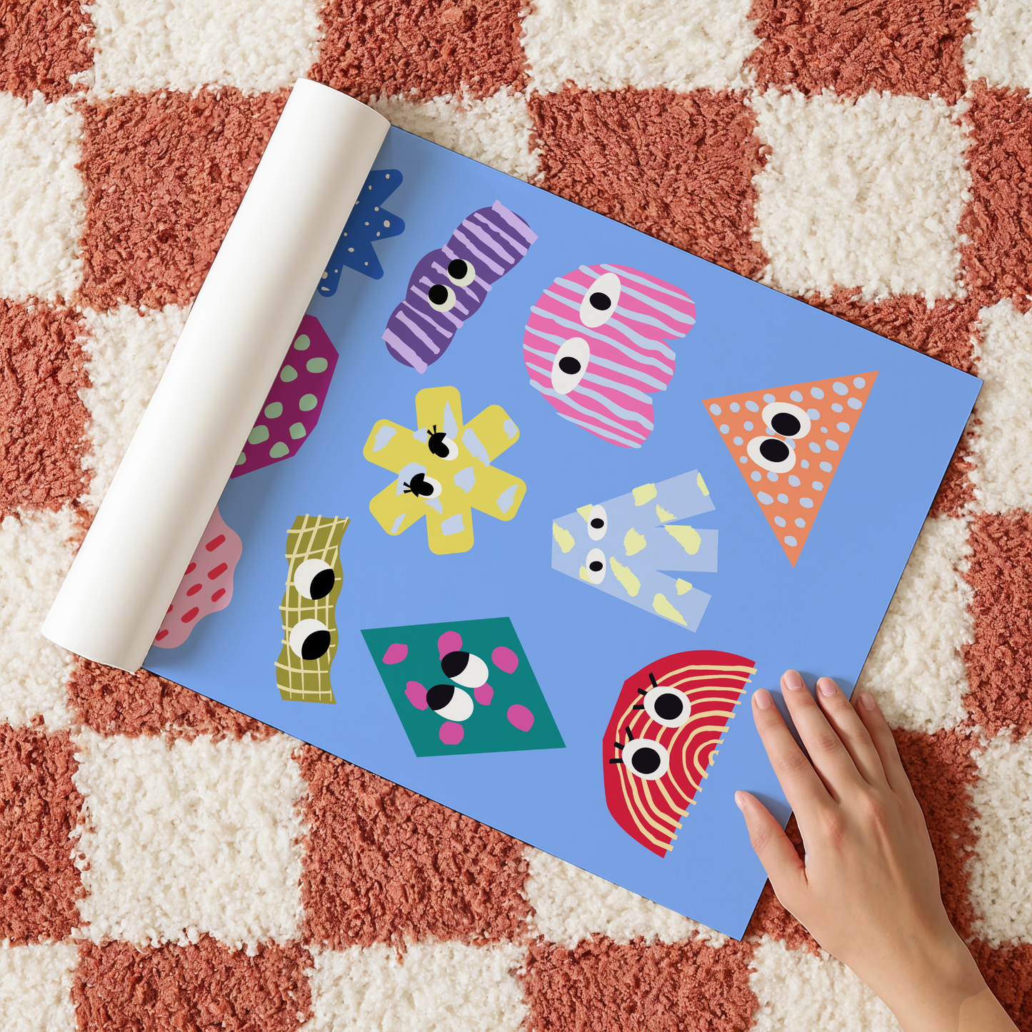 Colourful Abstract Shapes Poster Print