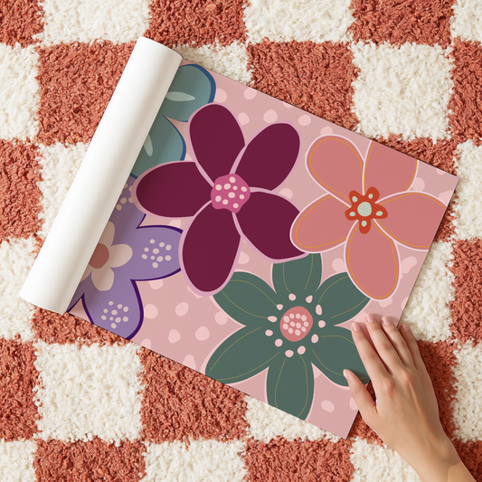 Colourful Abstract Flowers Print