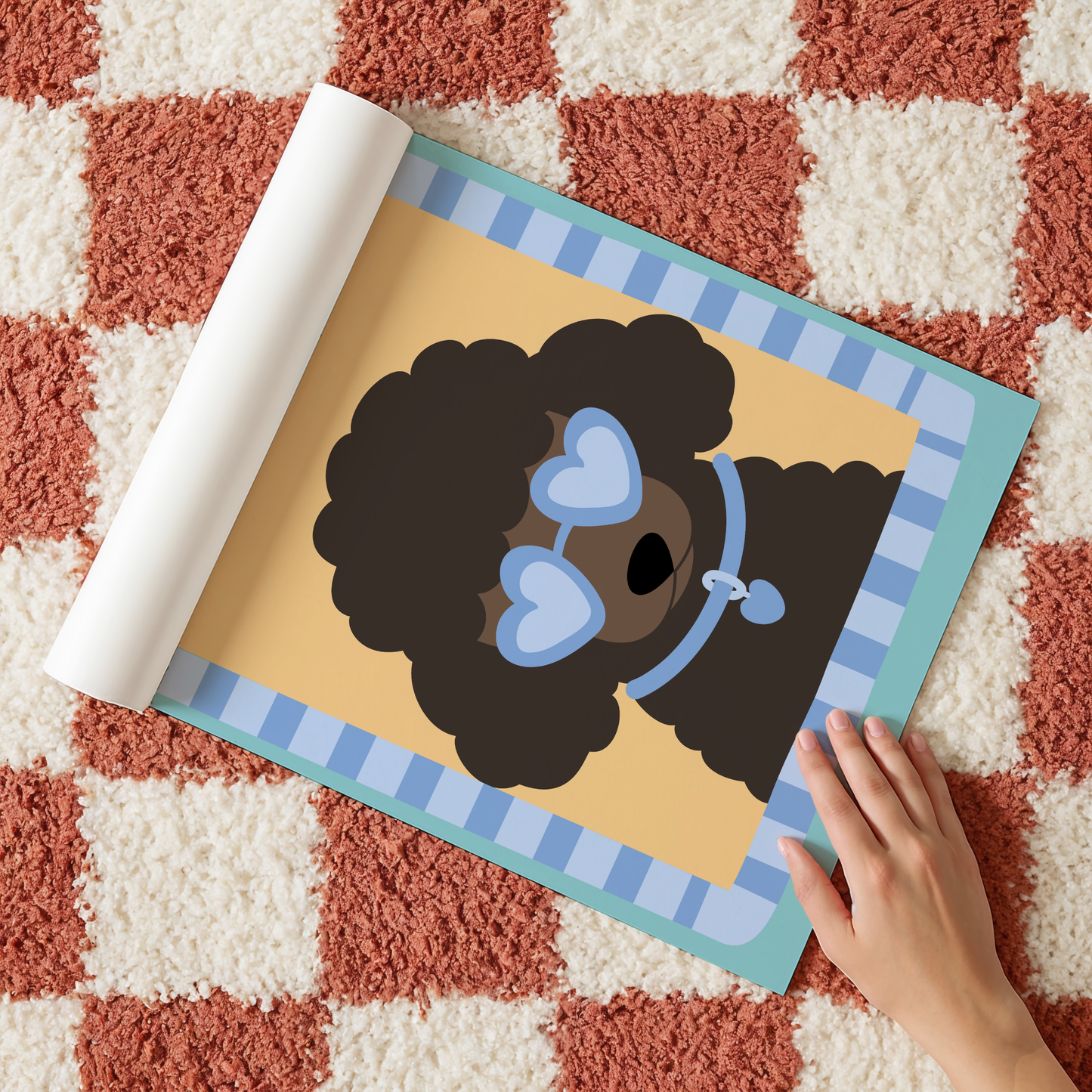 Poodle With Love Heart Sunglasses Poster Print