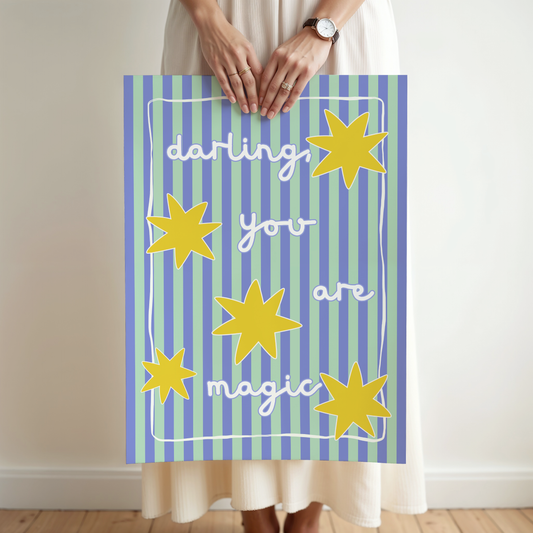 Darling, You Are Magic Print (Blue and Green)