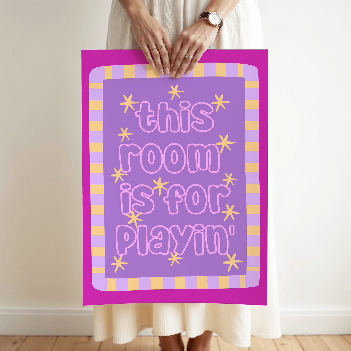 This Room Is For Playin' Poster Print (Pink/Purple)
