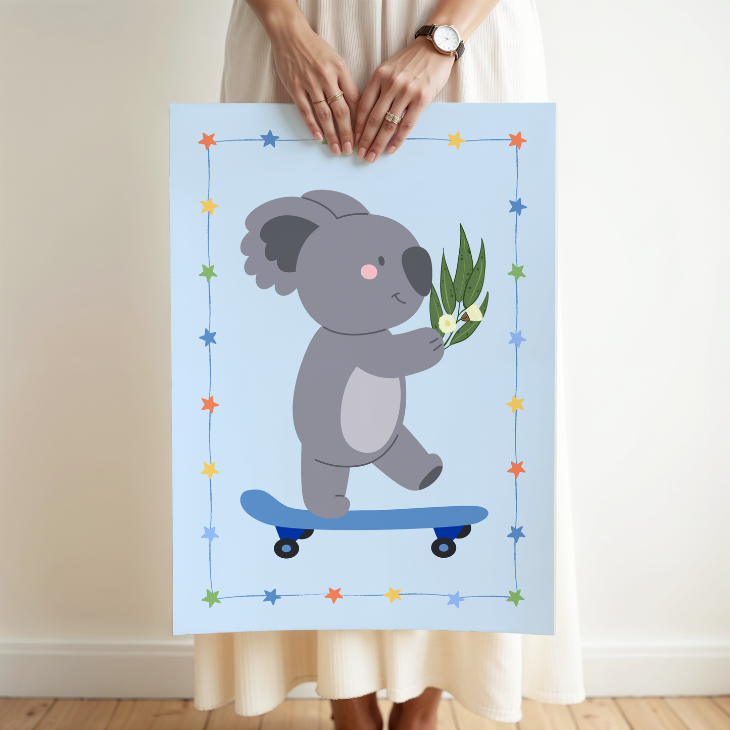 Koala On A Skateboard Poster Print