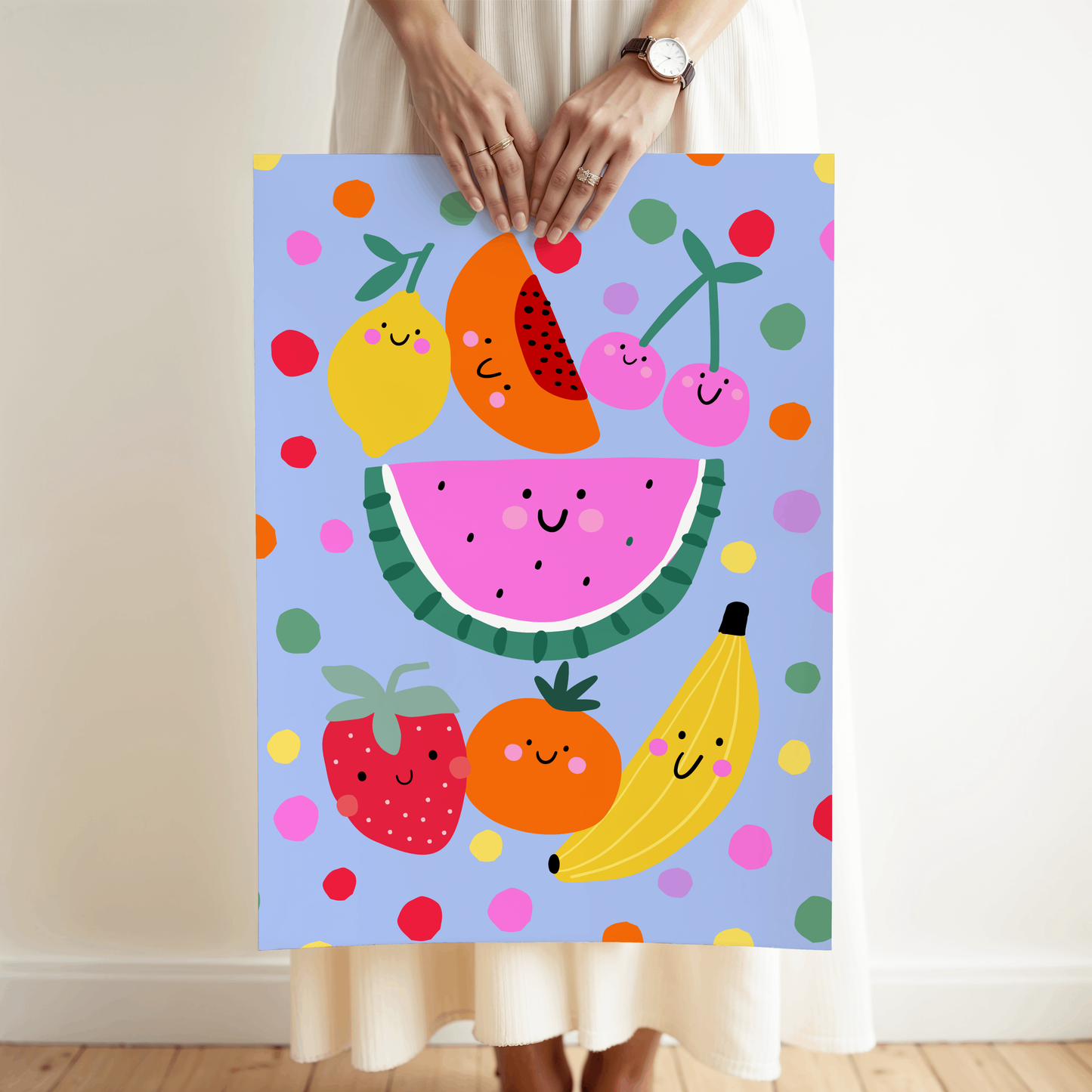 Smiley Fruit Poster Print