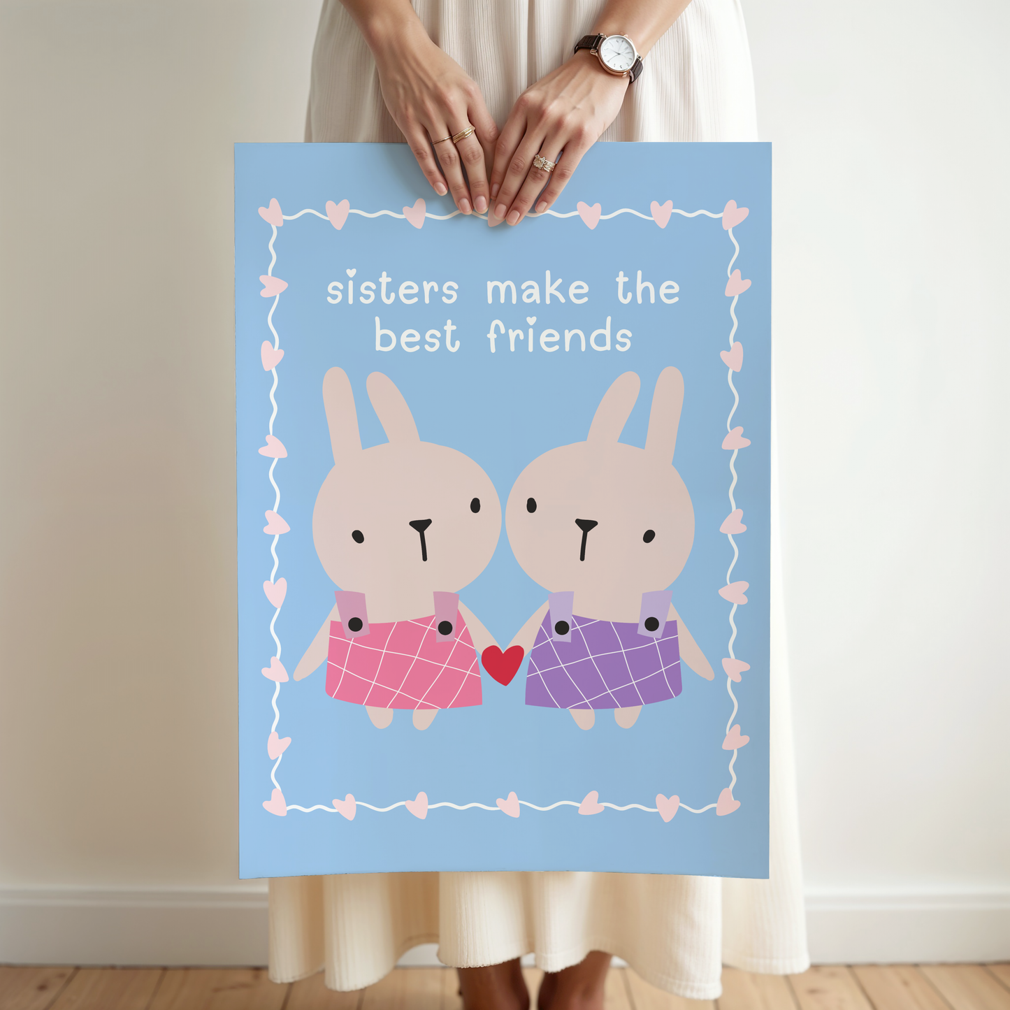 Sisters Make The Best Friends Poster Print (Blue)