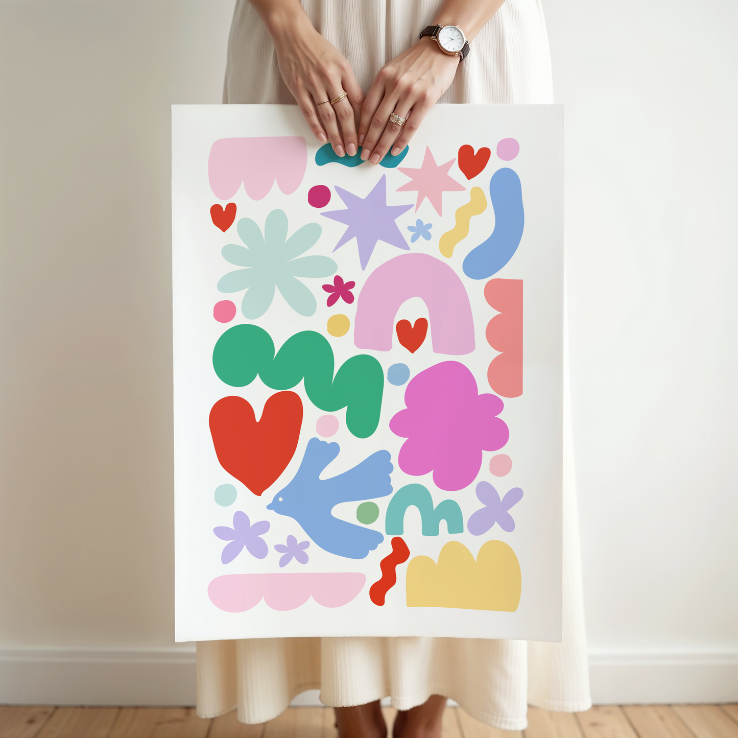 Colourful Playful Abstract Shapes Poster Print