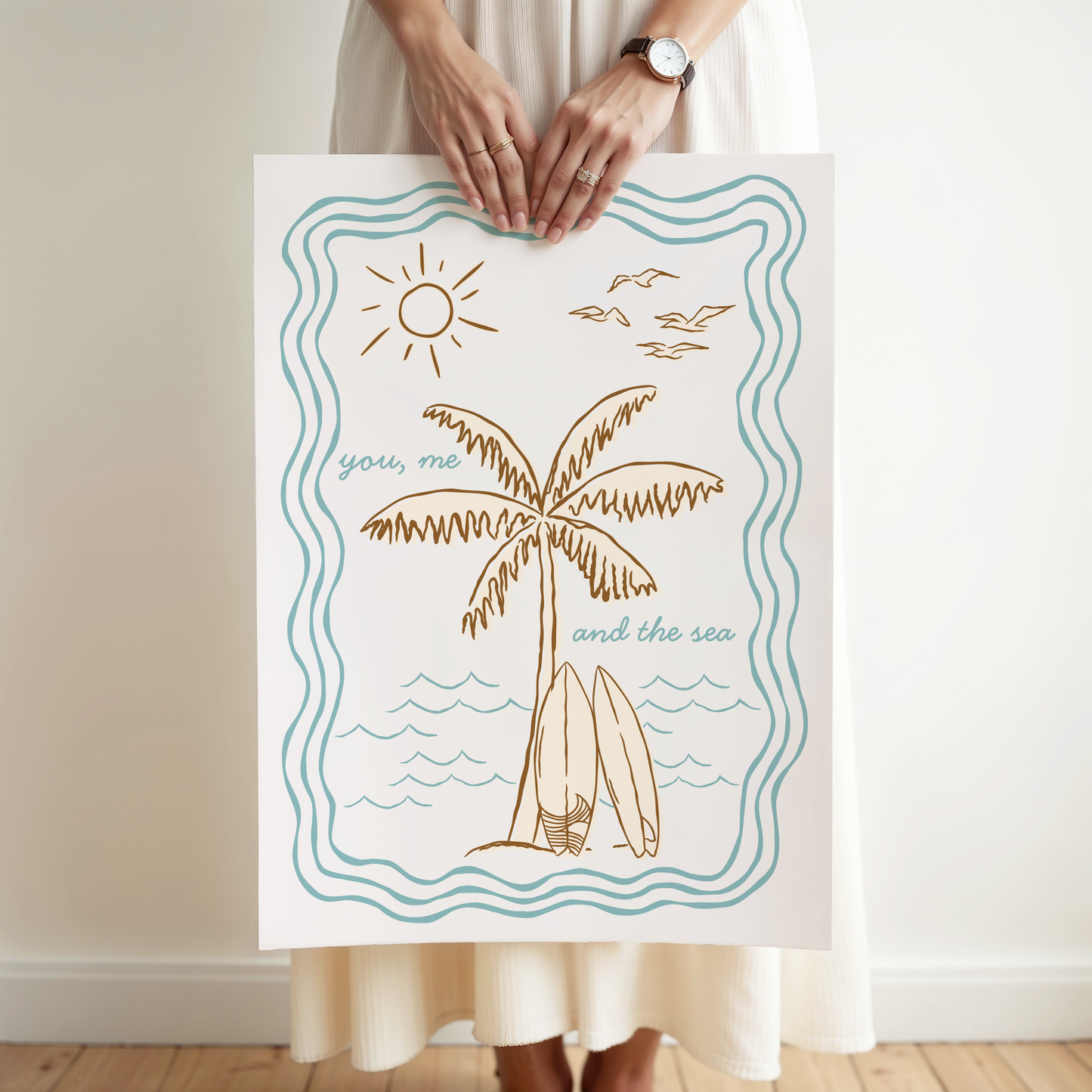 You, Me and the Sea Poster Print