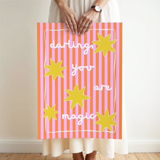 Darling, You Are Magic Print (Pink and Orange)