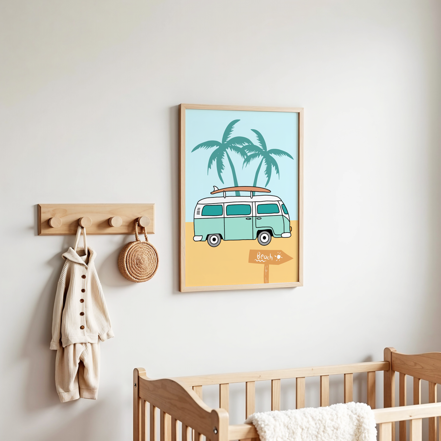 Kombi Van At The Beach Poster Print