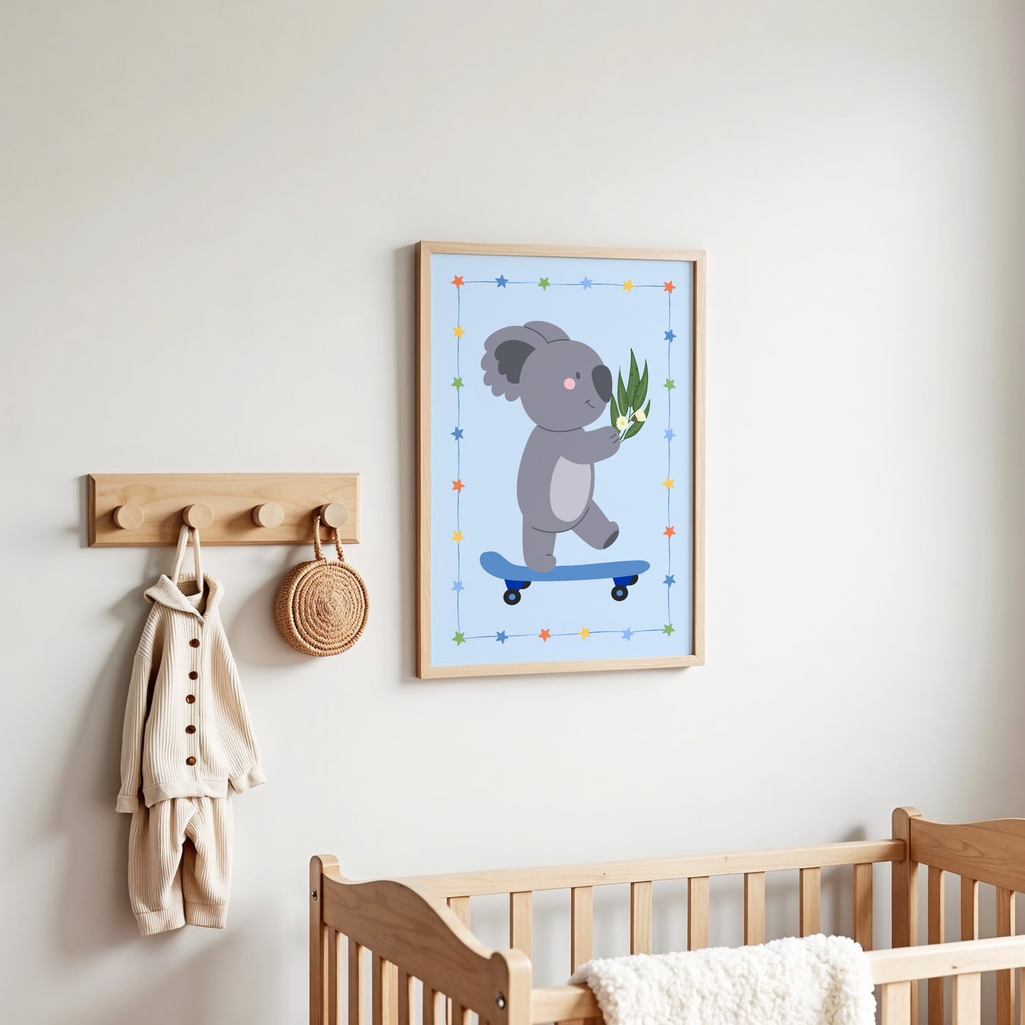 Koala On A Skateboard Poster Print