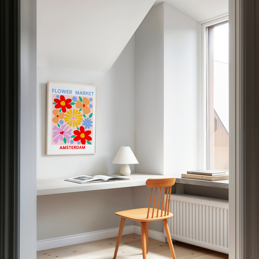 Flower Market Amsterdam Poster Print