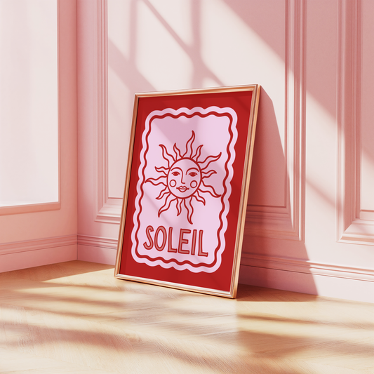 Soleil Print (Red and Pink)