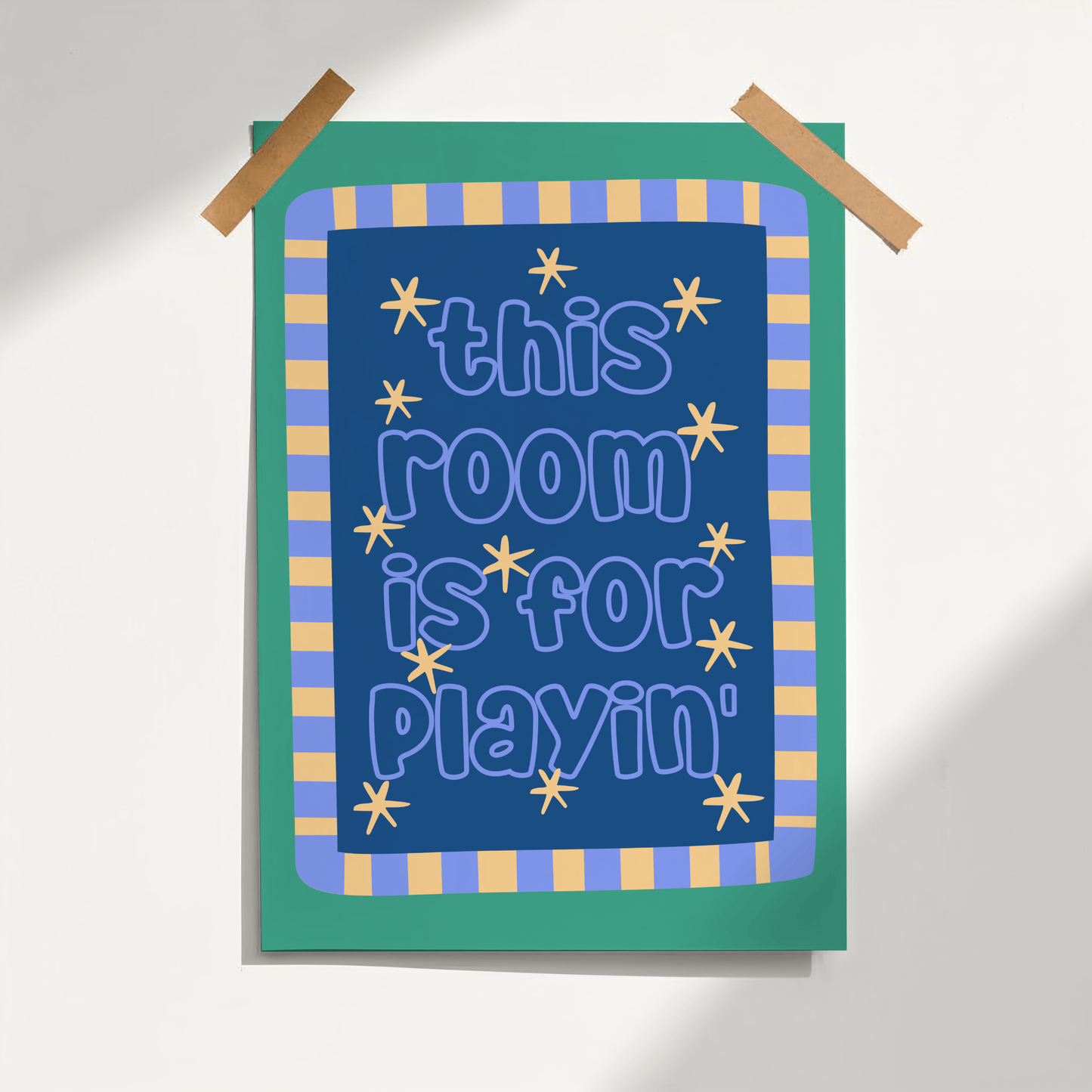 This Room Is For Playin' Poster Print (Blue/Green)