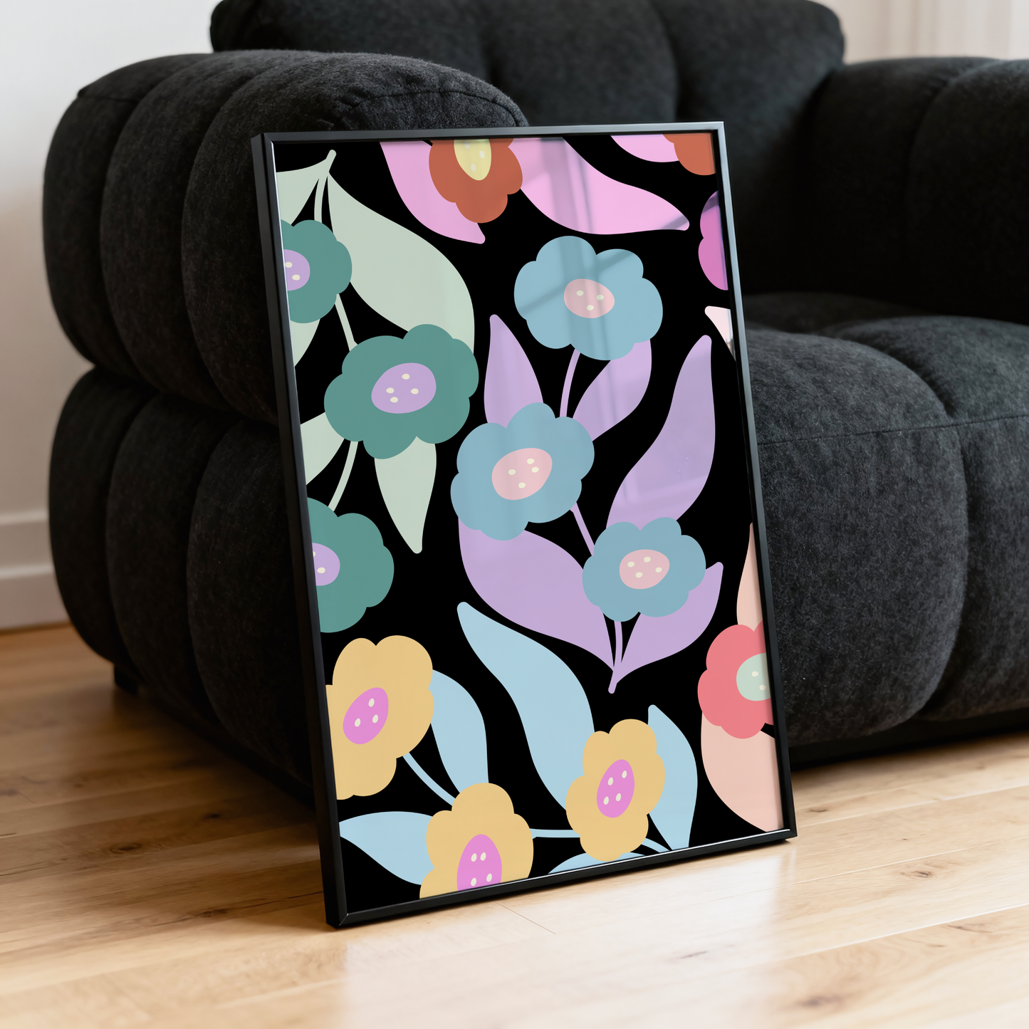 Boho Floral Pattern Poster Print