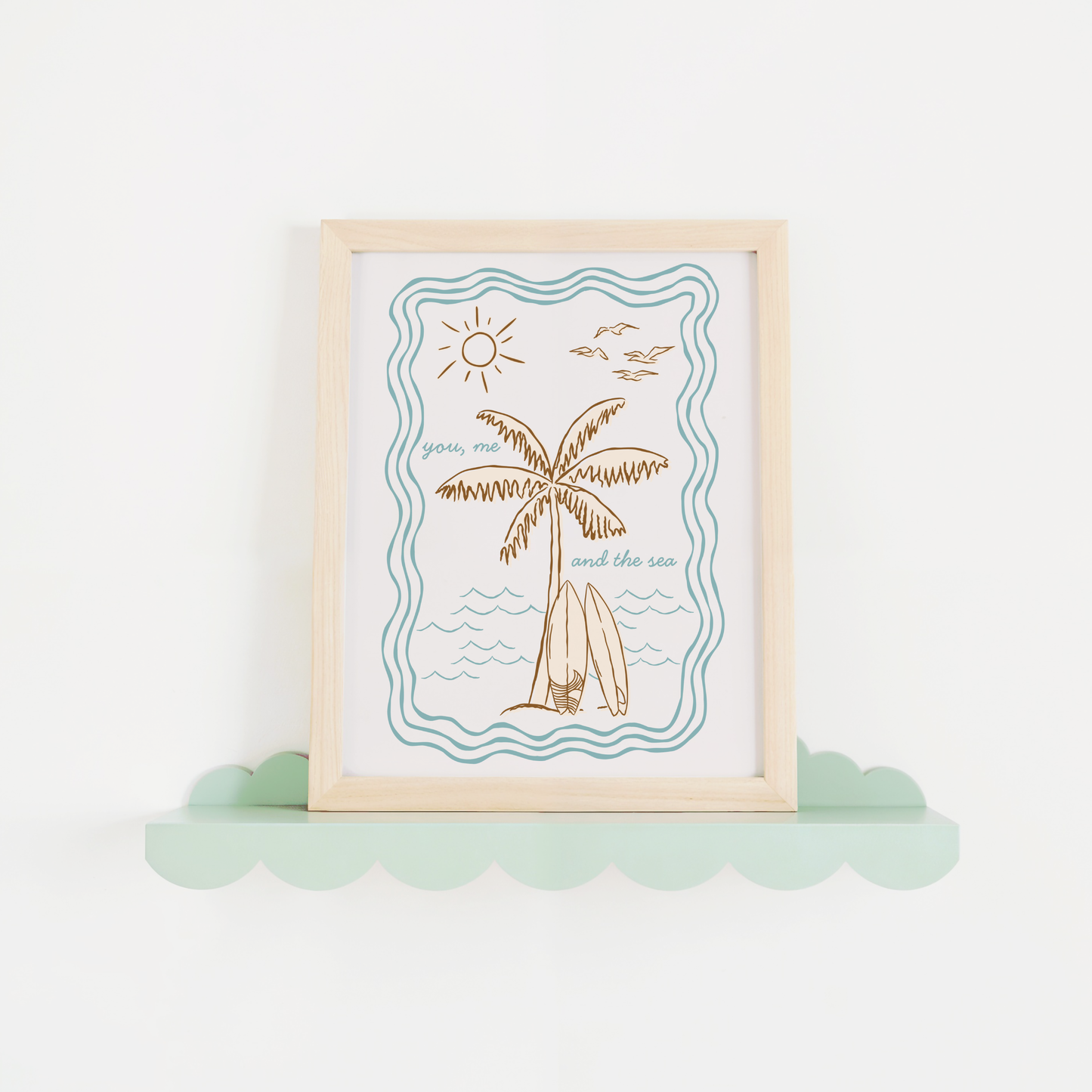 You, Me and the Sea Poster Print