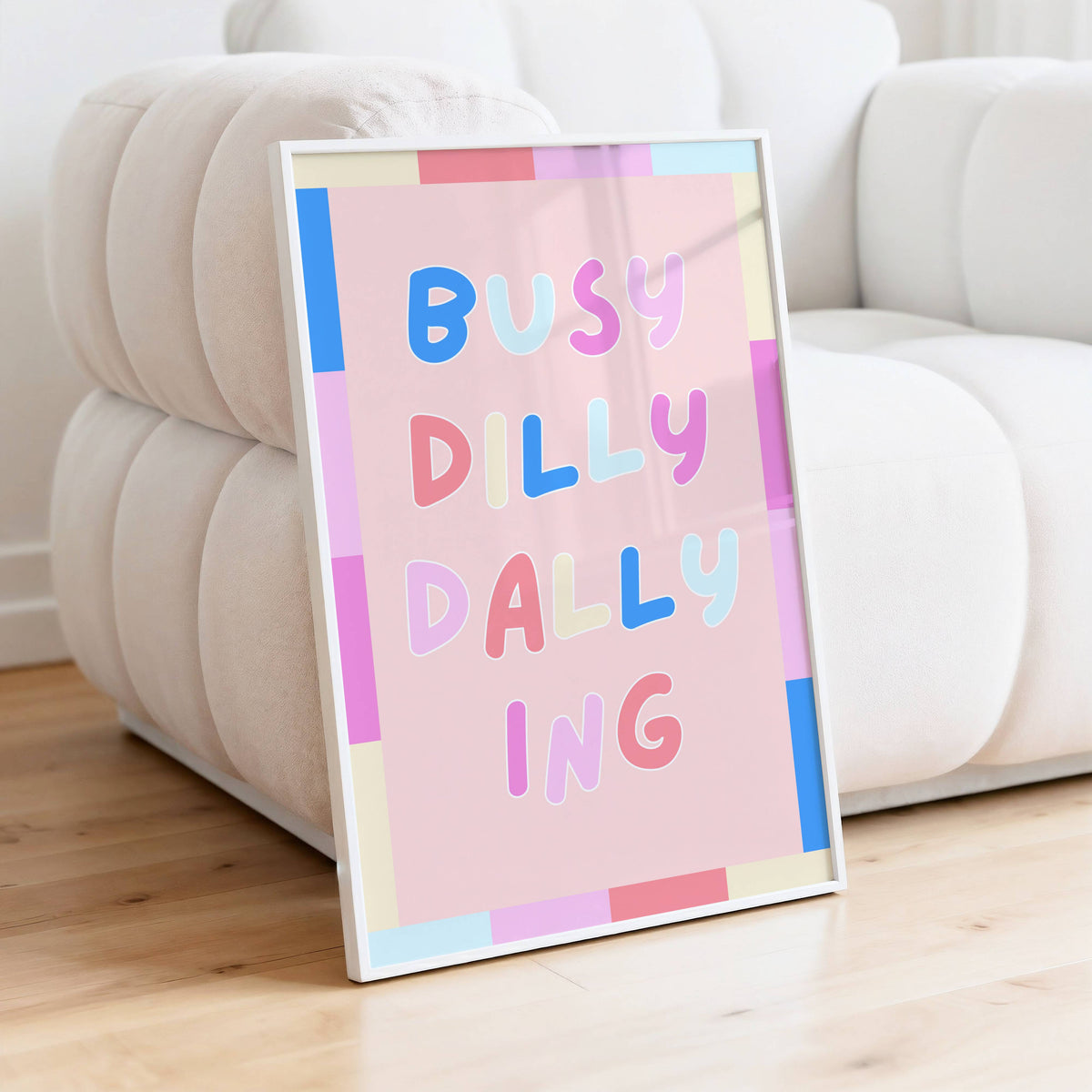 Busy Dilly Dallying Poster Print (Peach)