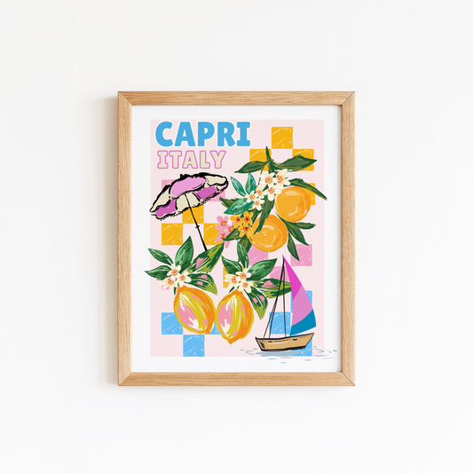 Capri Italy Summer Print