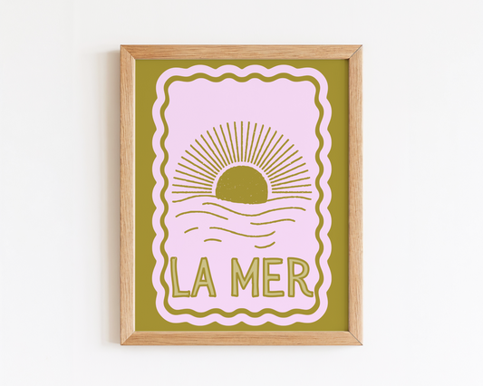 La Mer Print (Pink and Gold)