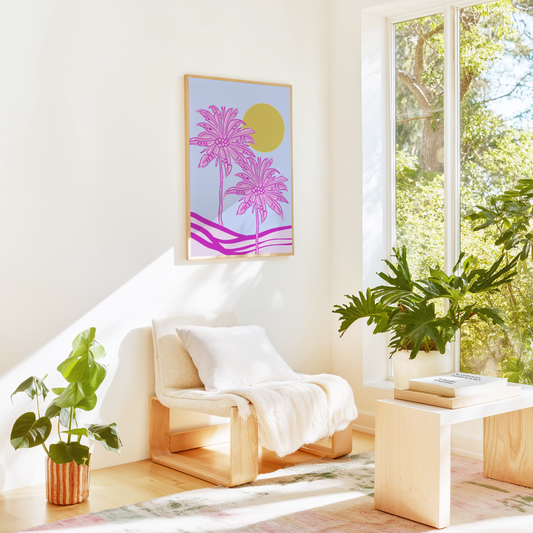 Pink Palm Trees Print