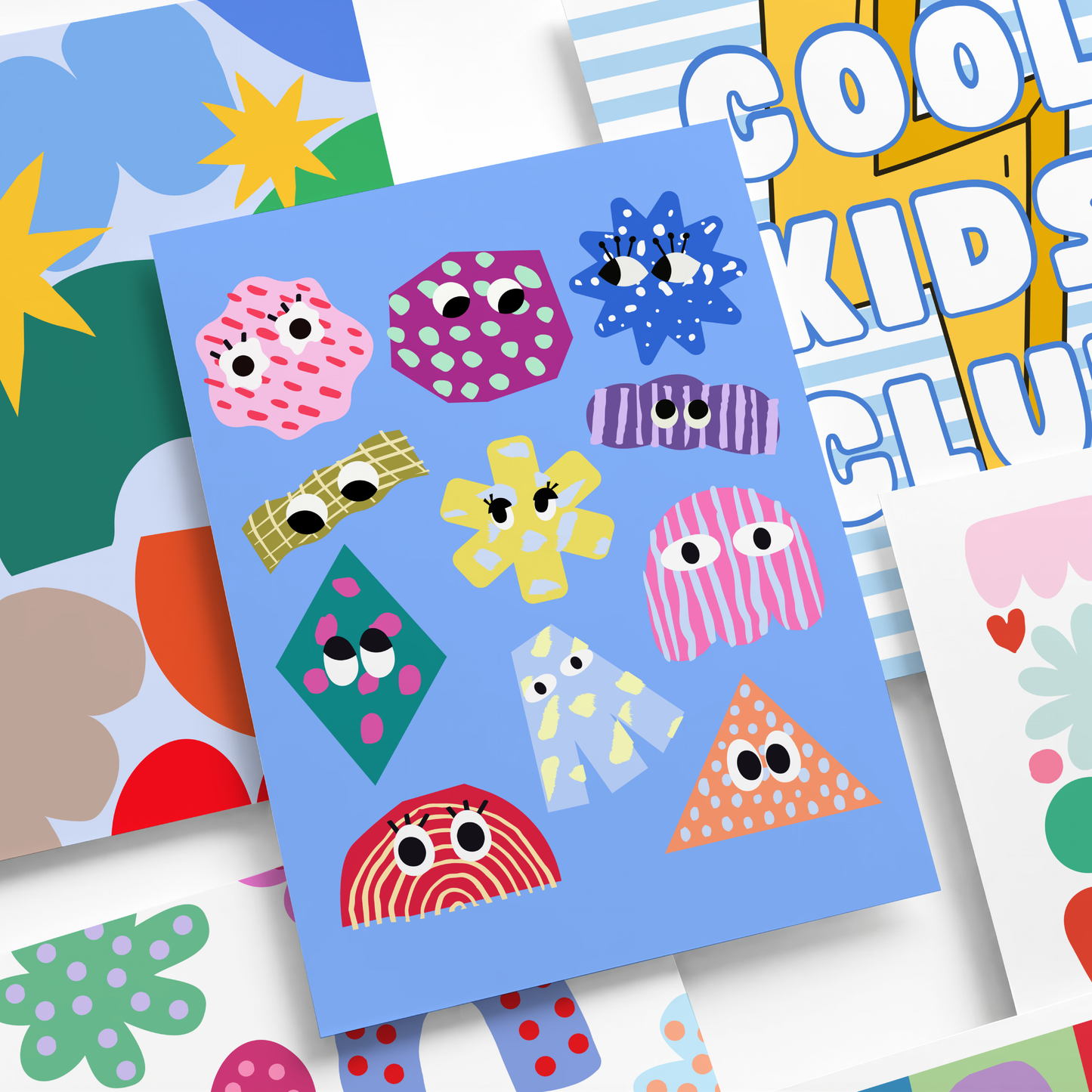 Colourful Abstract Shapes Poster Print