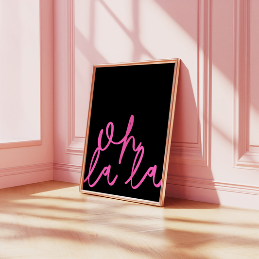 Oh La La Print (Black and Pink)