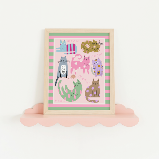 Colourful Cats Print