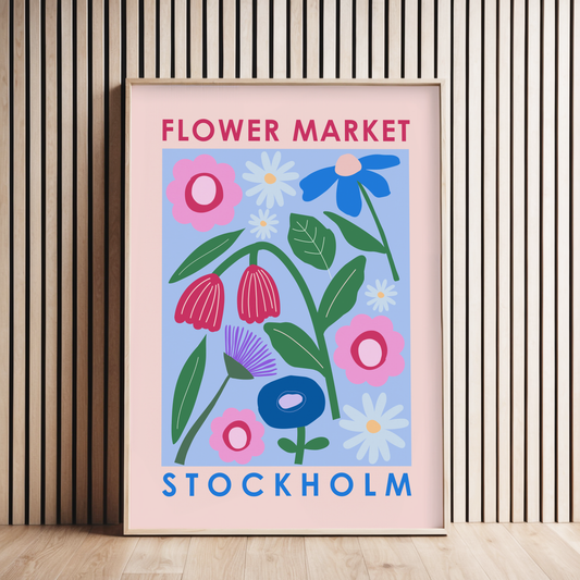 Flower Market Stockholm Poster Print