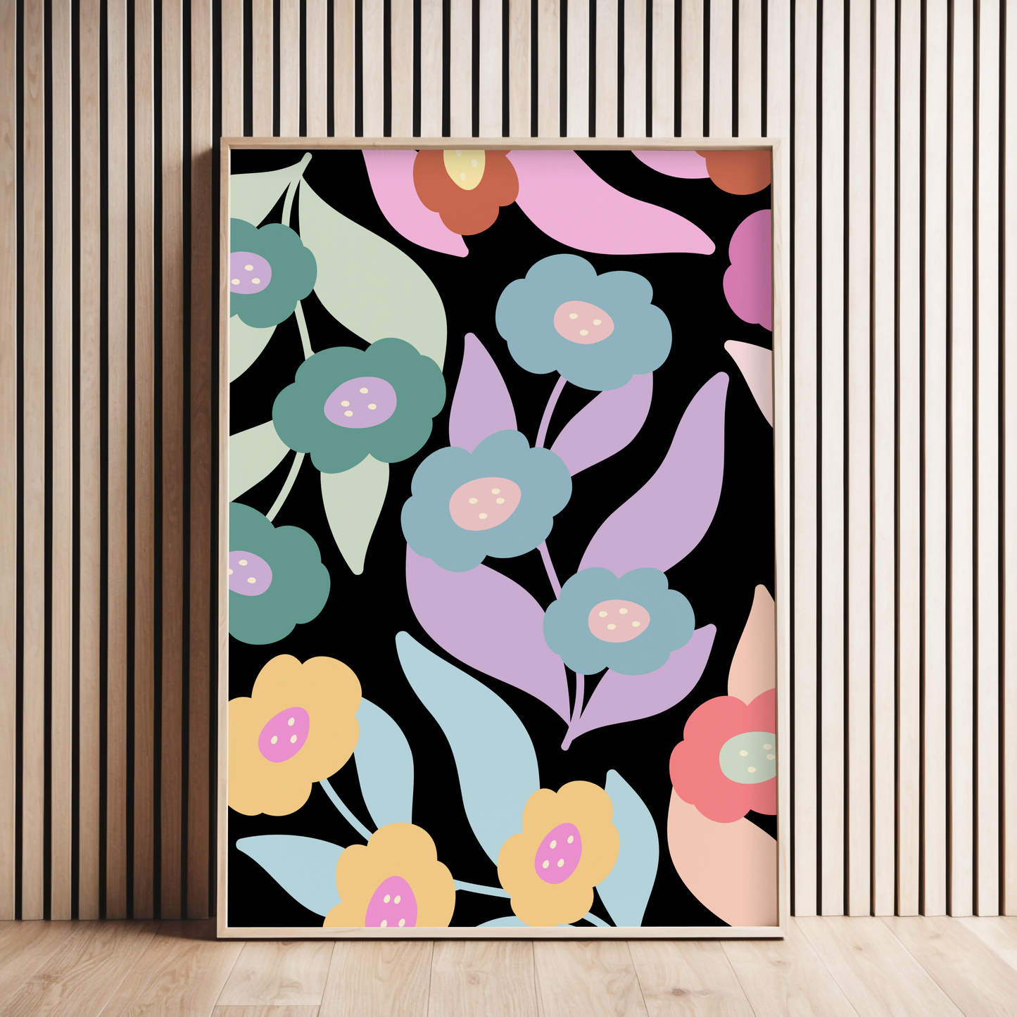Boho Floral Pattern Poster Print