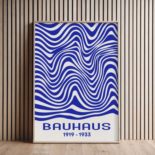 Bauhaus Blue Wave Print