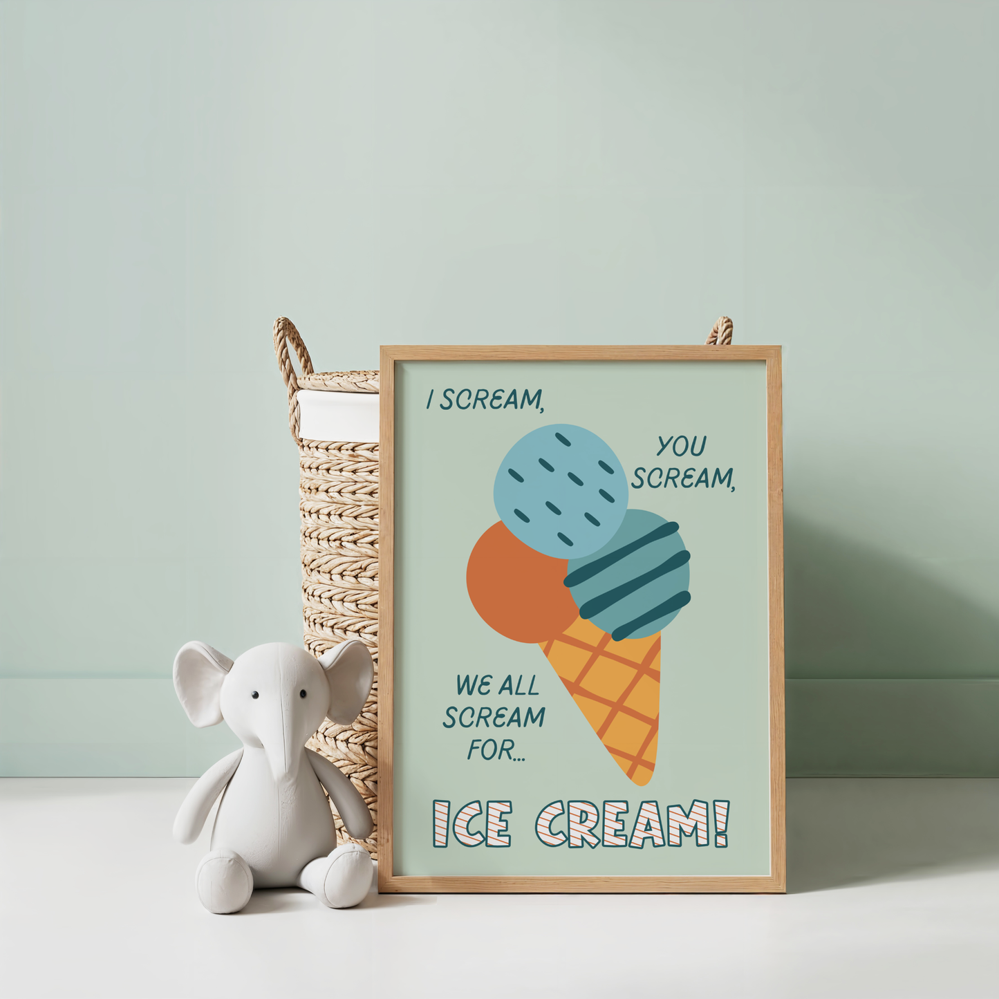 I Scream, You Scream, We All Scream for Icecream Poster Print