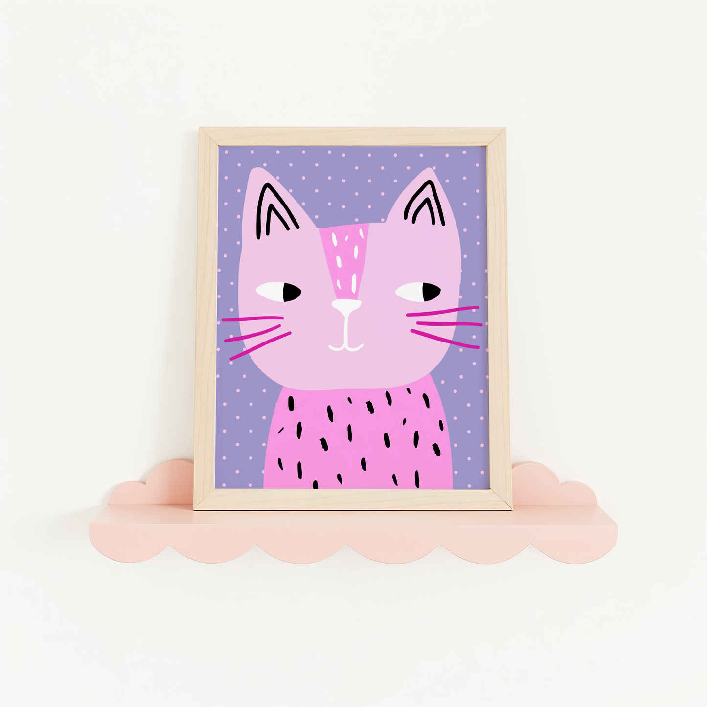 Pink Cat Poster Print