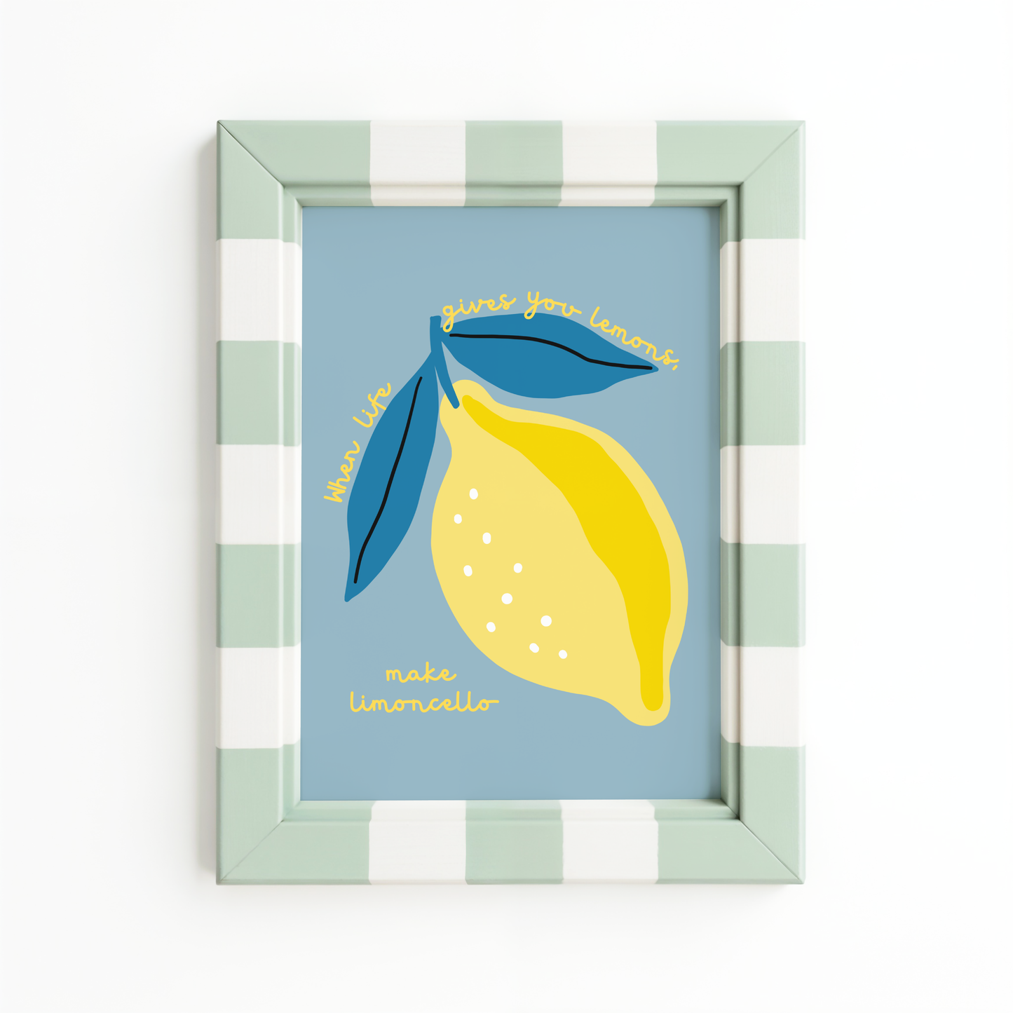 When Life Gives You Lemons, Make Limoncello Poster Print (Blue)