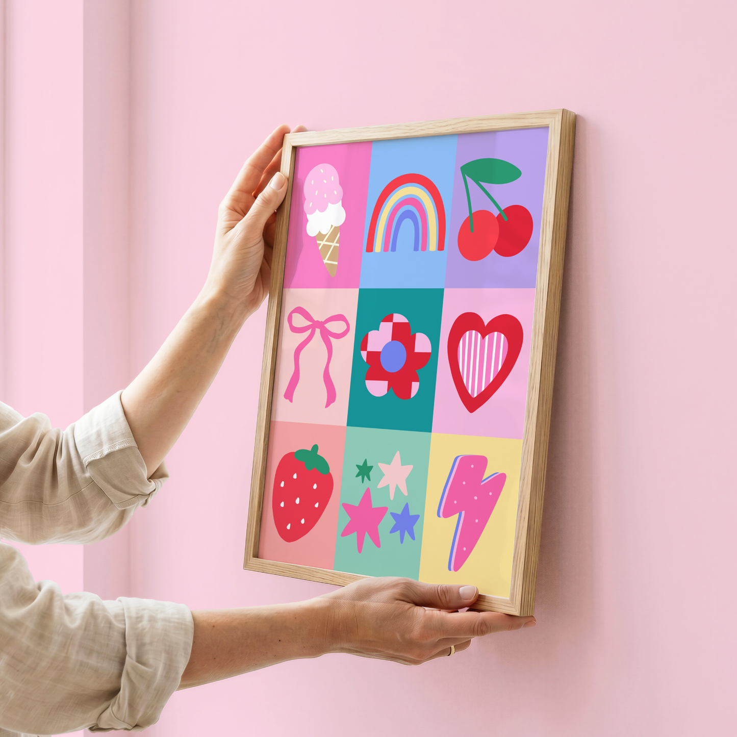 Girls Patchwork Poster Print