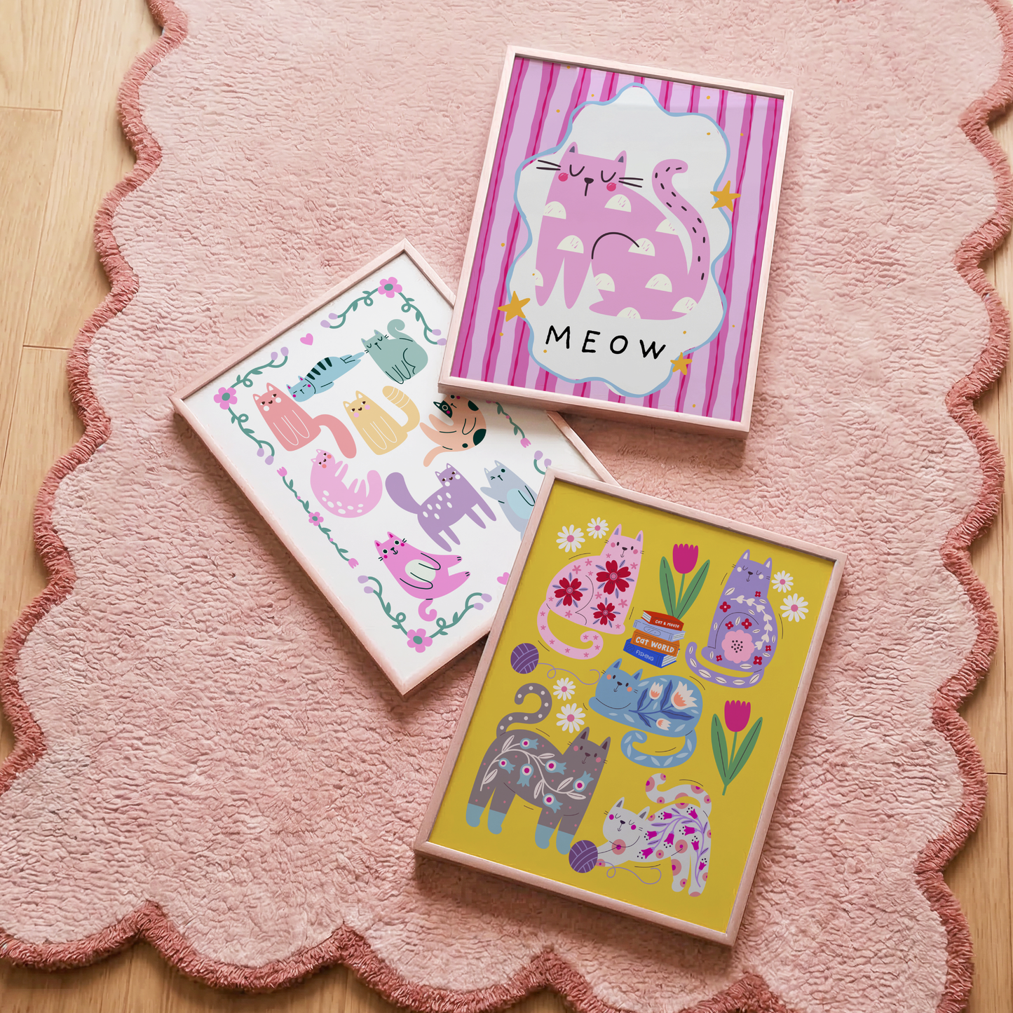Floral Cat Poster Print