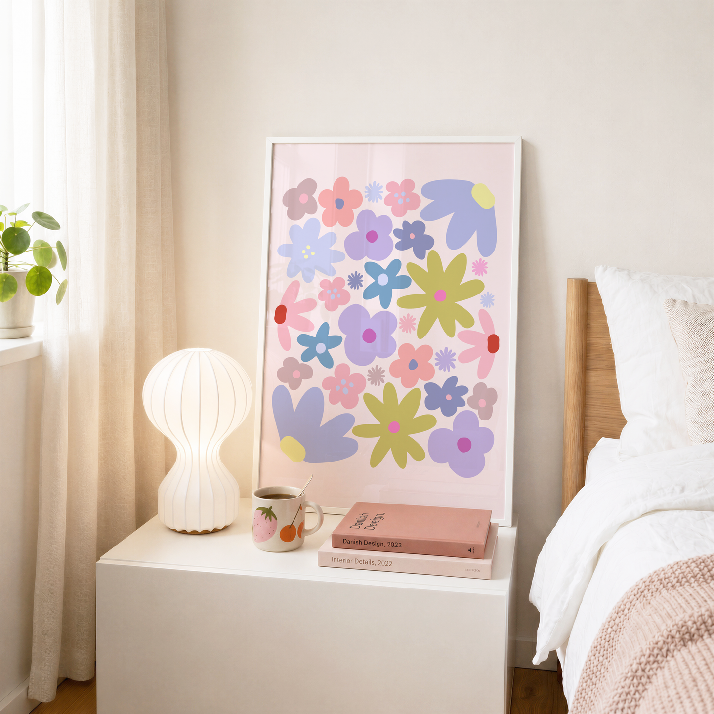 Retro Floral Nursery Poster Print