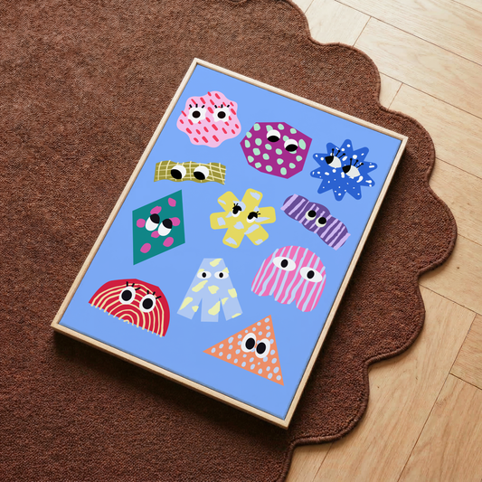 Colourful Abstract Shapes Poster Print
