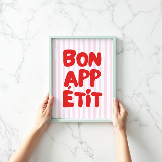 Bon Appetit (Pink & Red) Print