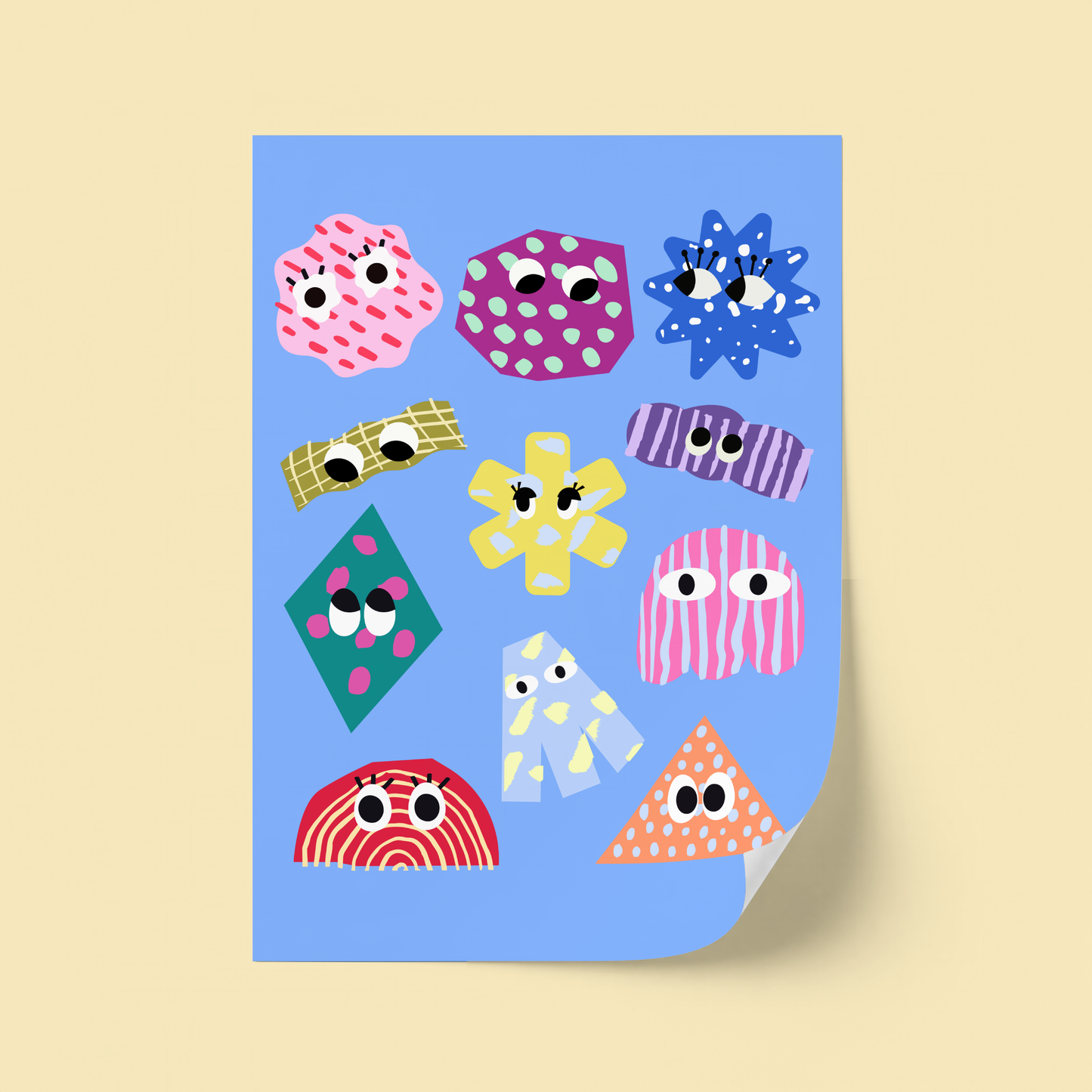 Colourful Abstract Shapes Poster Print