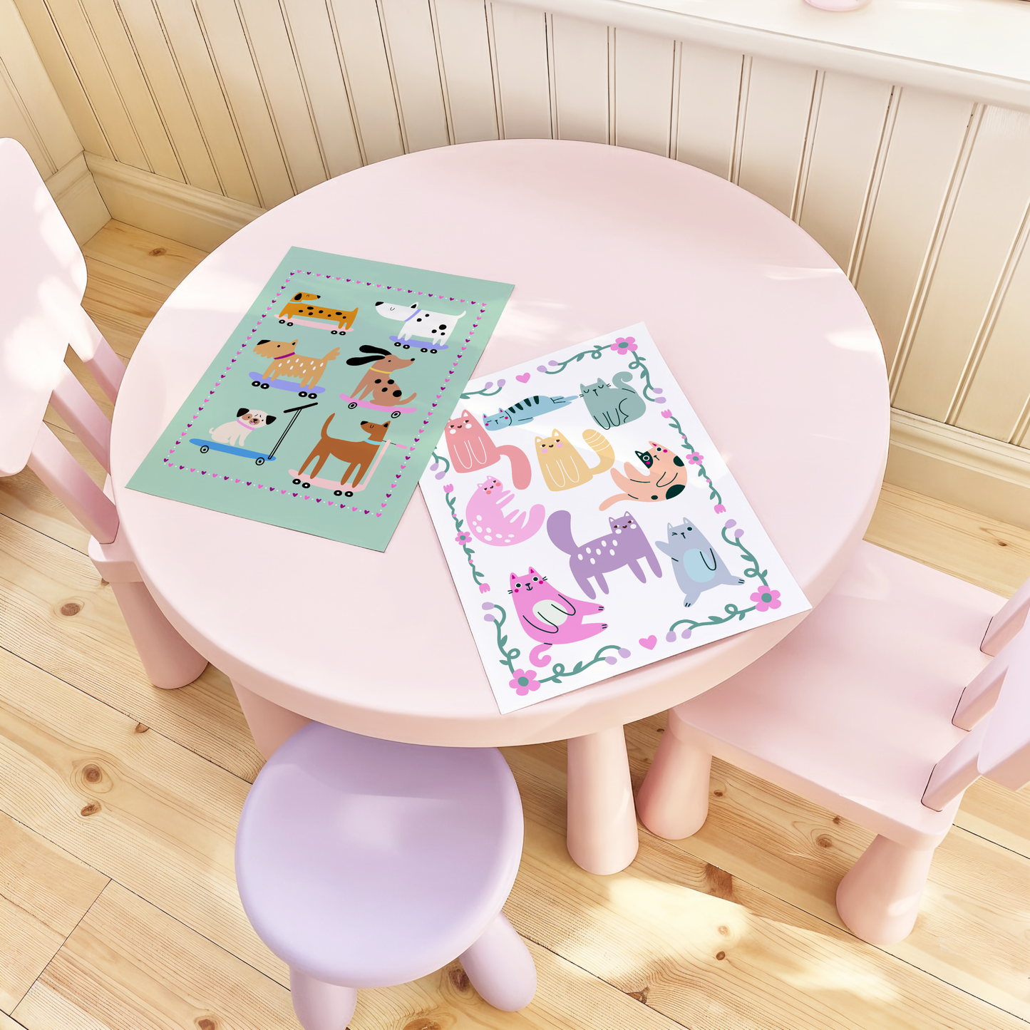 Rainbow Cats Poster Print