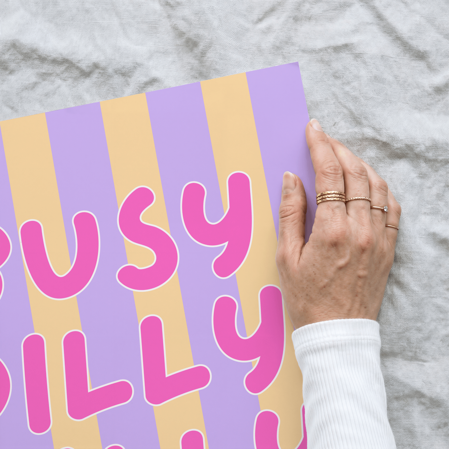 Busy Dilly Dallying Poster Print (Pink)