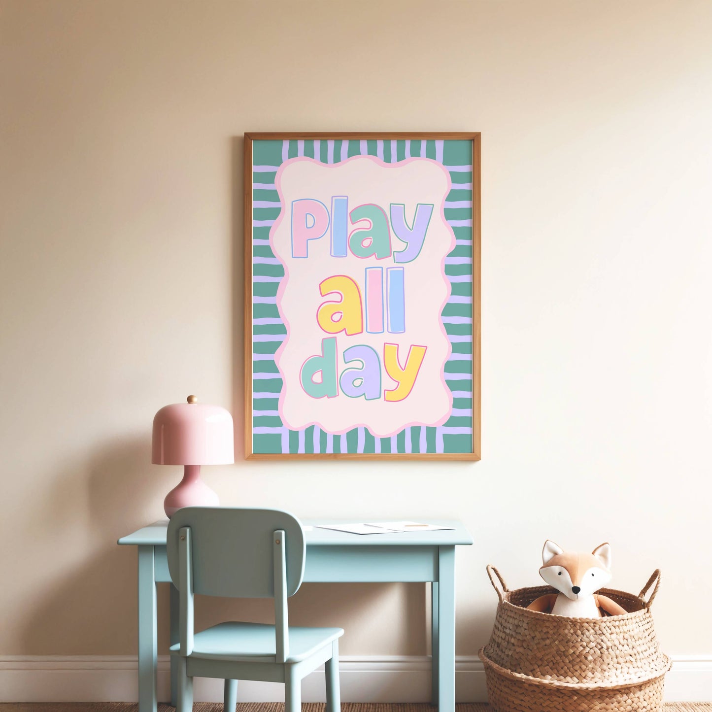 Play All Day Pastel Poster Print