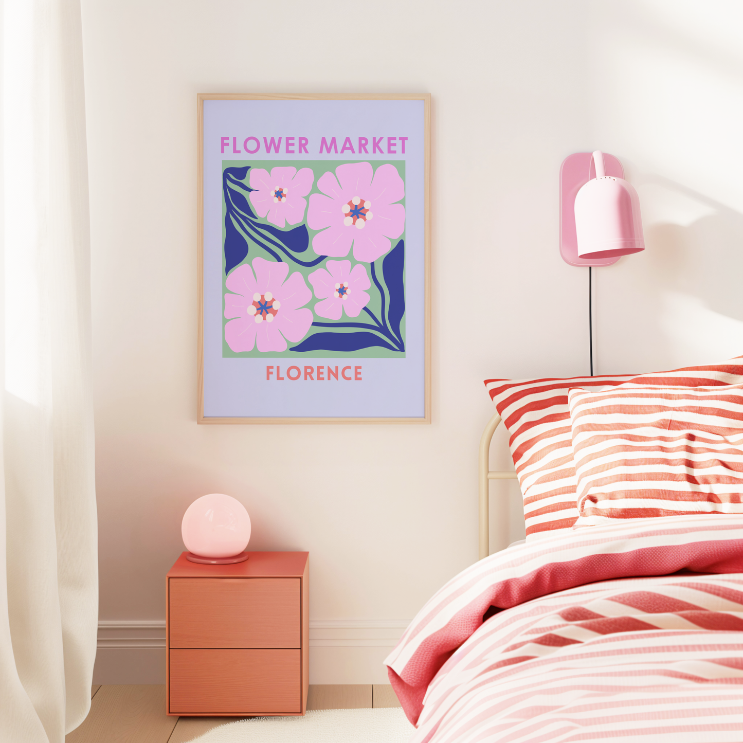 Flower Market Florence Poster Print