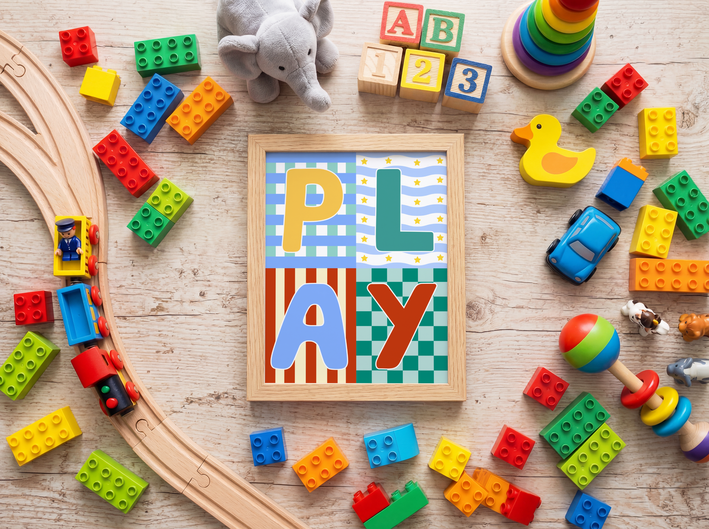 Play Patchwork Poster Print
