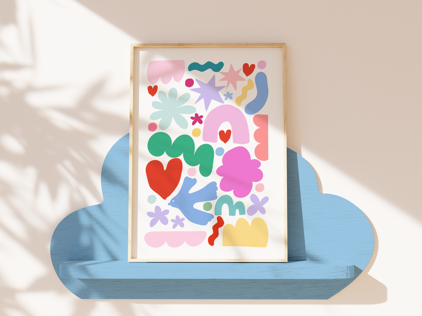 Colourful Playful Abstract Shapes Poster Print