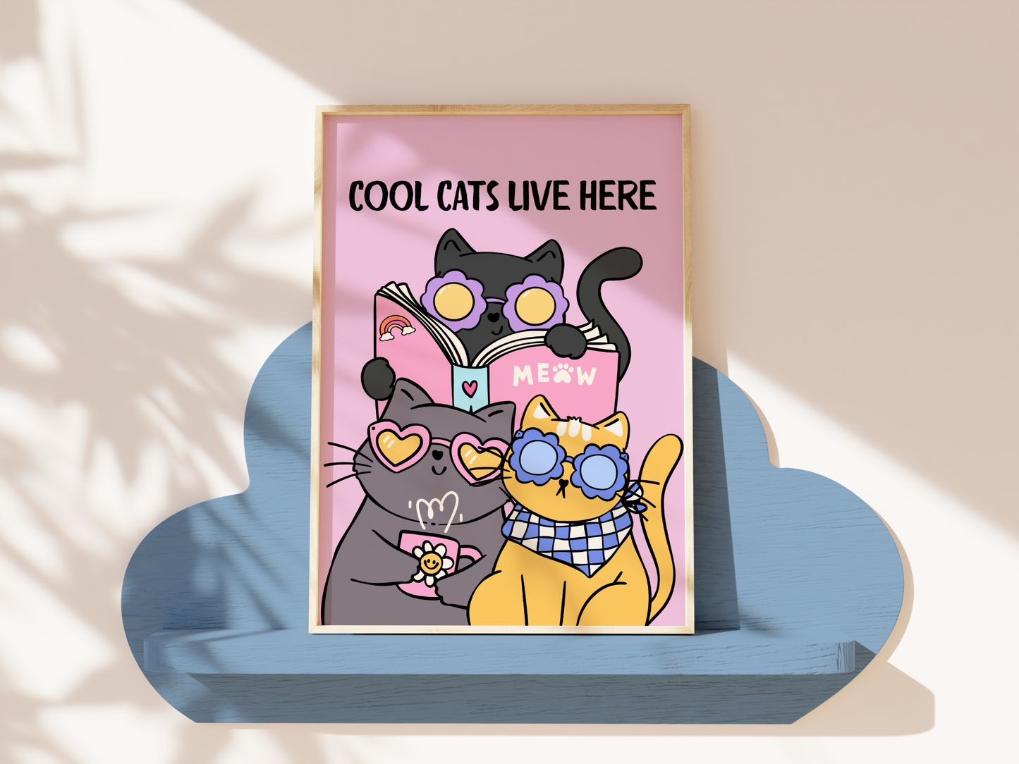 Cool Cats Live Here Poster Print