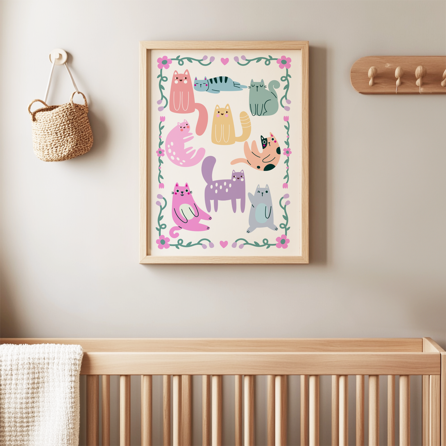 Rainbow Cats Poster Print